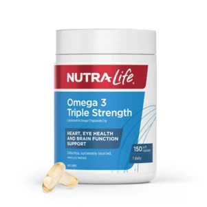 (PRE ORDER) Nutra-Life Omega 3 Triple Strength Odourless 150 Capsules shelf life 2yrs